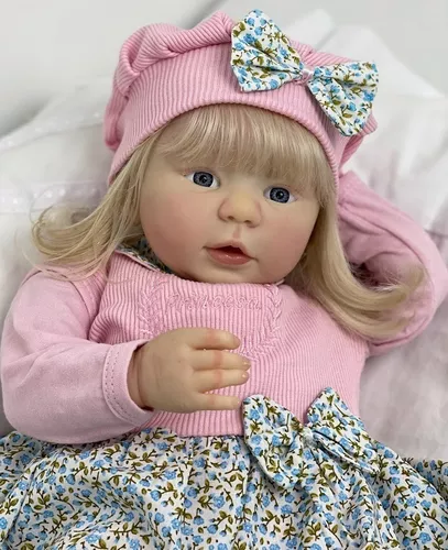 Bebê Reborn Shopia feitas à mão, 50 cm de tecido linda boneca