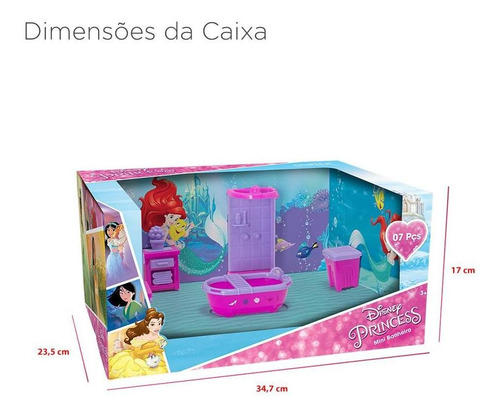 Imagem 4 de 5 de Casinha Boneca Mini Banheiro Princesas Disney Menina Mielle