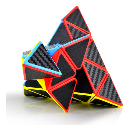 Moyu Set 4 En 1 Paquete Cubos Cobra Pack Megaminx, Pyraminx, Sq-1 Y Skewb Magic Cube Etiquetas Fibra De Carbono Increíble