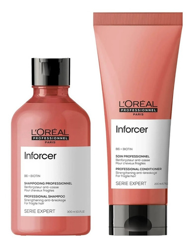 Imagen 1 de 1 de Shampoo Foralecedor 300ml + Acondicionador Loreal Inforcer