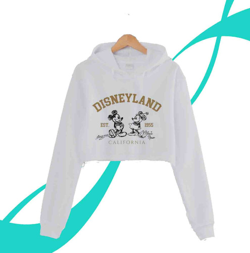 Disneyland Sudadera Croptop Gorro Unisex Mickey Minnie Mouse