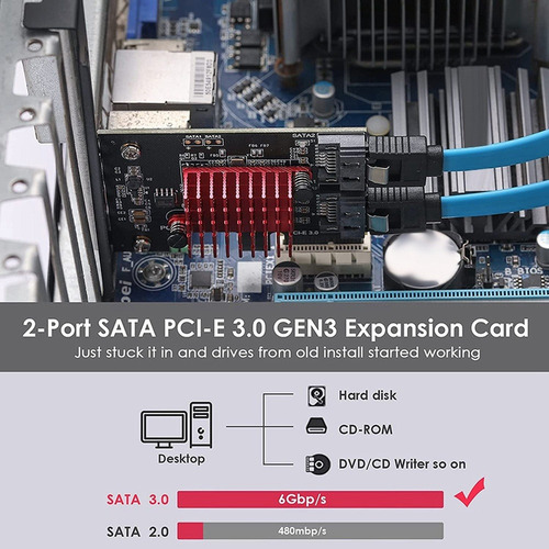 Zx Pcie Ssd Adapter To 2 Sata 3 Iii 3.0 Ports 6 Gbps