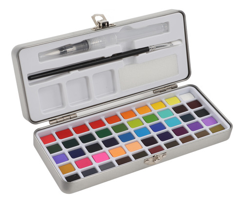 Set De Pintura Para Acuarelas, 50 Colores, Embalaje De Hierr