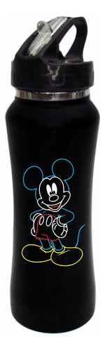 Termo Pitillo Mickey Mouse Botilito Negro 650ml 