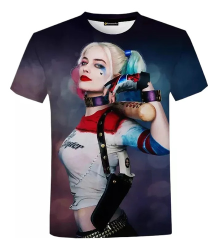 Camiseta Masculina Y Femenina Impresa En 3d De Harley Quinn