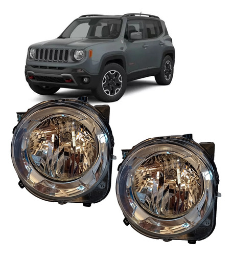 Par Farol Dianteiro Original Renegade 2015 A 2021 Mopar