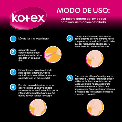 Tampón Kotex Con Aplicador Regular 16 Un