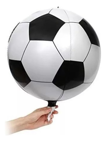 20 Balão Bola Futebol Campo 4d Festa Decoração Esporte Clube Cor Branco/preto Bola Futebol 4d