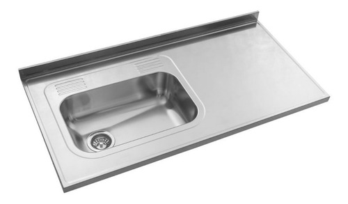 Mesada De Cocina Acero 1.20x61 Bacha Simpl Johnson Izquierda
