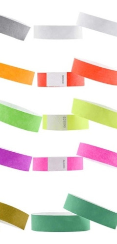 Pulseras Tyvek Personalizadas Impresas Eventos Fiesta X 350u