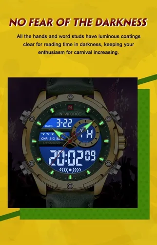 Naviforce Luxury Sport Cronógrafo Relojes De Cuero Para Homb