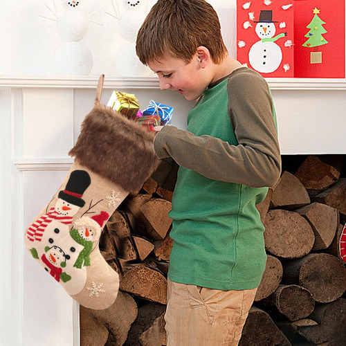 Bolsas De Regalo De Calcetines De Papá Noel Navideños Bolsas