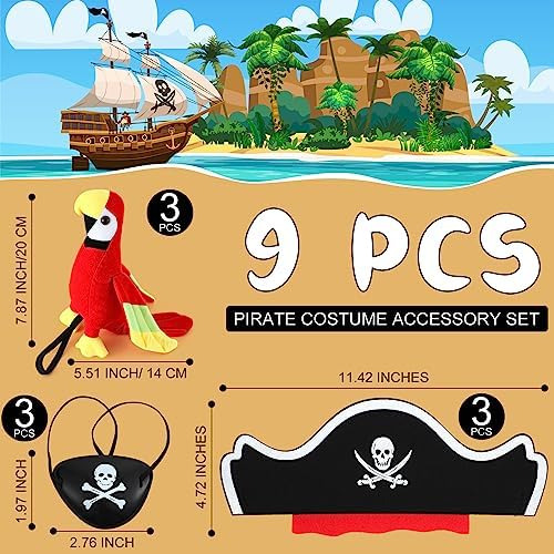 Lenwen Juego De Accesorios De Disfraz De Pirata De 9 Piezas