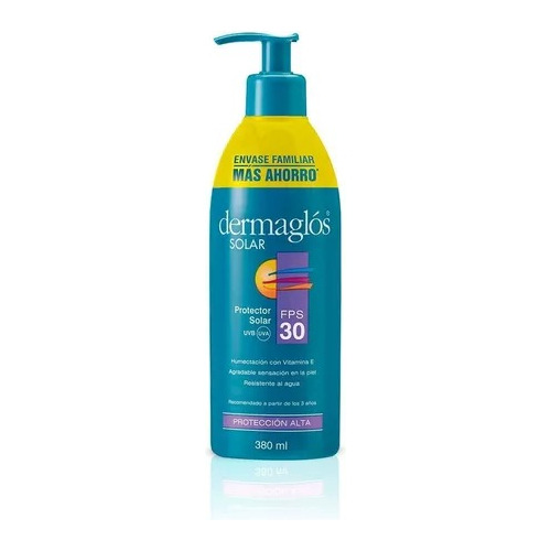 Dermaglos Protector Solar Fps 30 Emulsion X 380ml Familiar