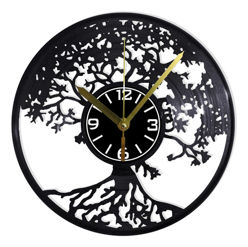 Reloj De Pared Disco Vinil Vinilo Acetato Árbol Na004