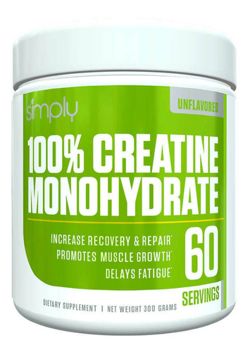 Suplemento en polvo Simply Vitamins  100% Creatine Monohydrate creatina monohidratada en pote de 300g
