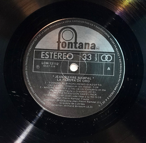 Disco De Vinilo Jean Pierre Rampal La Flauta De Oro 1985 (Usado)