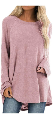 Snksdgm Blusa Tipo Tunica Para Mujer Estampado Cuello Manga