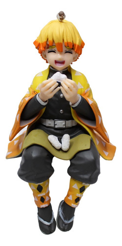 Figura Zenitsu Comiendo Onigiri Sentado Anime Demon Slayer