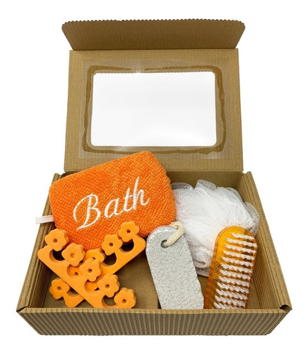 Set Belleza 5 Pzas Separadores Esponja Bath Piedra Cepillo