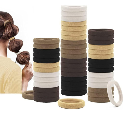 100 Pcs Donas Para Cabello Altamente Elásticas Lazos(black)