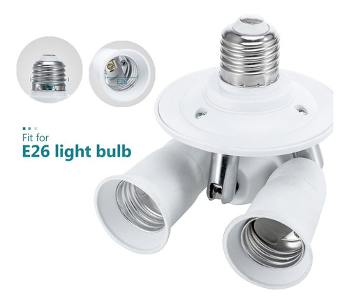 Jackyled 3 En 1 Luz Del Divisor Del Zócalo E26 E27 Adaptador