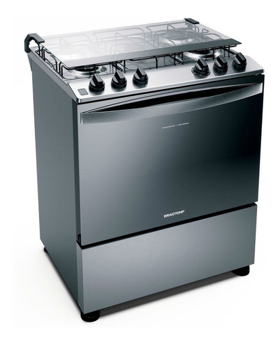 Imagem 1 de 2 de Fogão De Piso Brastemp Bfs5ncr A Gás/elétrico 5 Queimadores Inox 127v/220v Porta Com Visor 96l