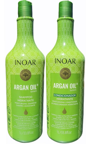 Kit Inoar Argan Hidratante - Shampoo E Condicionador 1 Litro