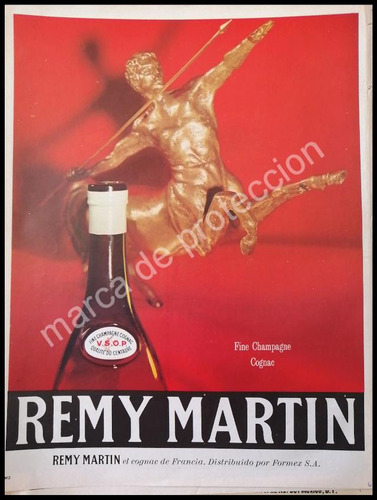 Cartel Publicitario Retro Champagne Remi Martin 1969