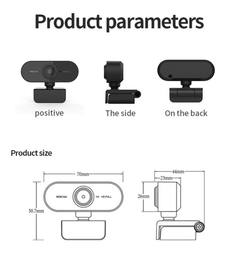 Imagem 4 de 6 de Full Hd 1080p Webcam Microfone Visão 360º Computador Câmera