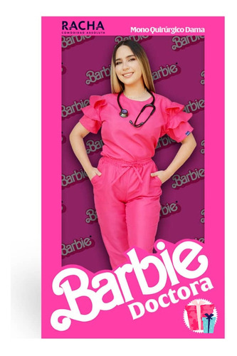 Uniforme Médico. Marca Racha. Barbie Doctora. Microfibra.