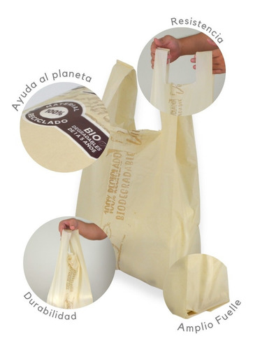 Imagen 6 de 8 de 1 Kilo De Bolsa Camiseta Biodegradable Impresión Genérica