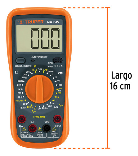 Multimetro Digital Truper Mut-39 Uso General