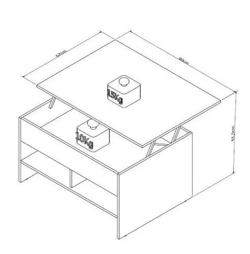 Mesa de centro articulada Popup Appopo Jb con nichos