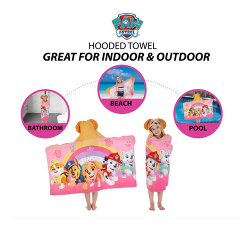 Toalla De Baño Paw Patrol Skye Con Gorro Para Niñas *sk Color Rosa Lisa