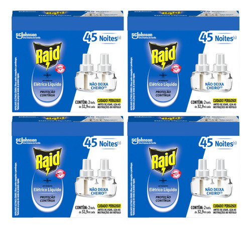 Kit 8 Refil Repelente Raid De Tomada Afasta Pernilongo