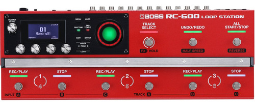 Loopera Boss Rc-600 Loop Station 6 Pistas 32 Bits Rojo