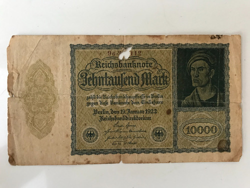 Alemania Billete De 10.000 Mark Año 1922
