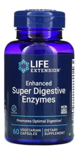 Super Digestive Enzymes  60 Cápsulas Life Extension Sabor Sem Sabor