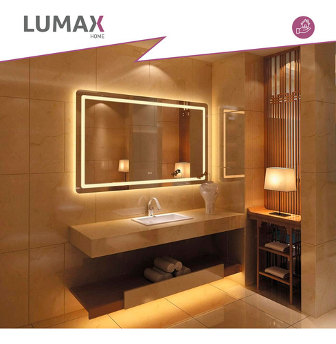 Espejo Luz Led Horizontal Lumax Desempañador 90x70 Cm