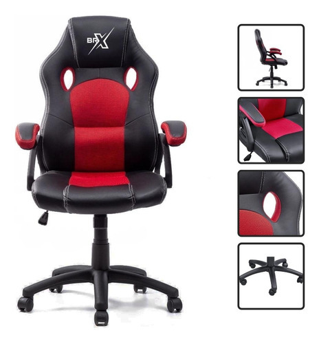 Cadeira Escritório Ergonômica Executiva Premium Confortável Cor Vermelho