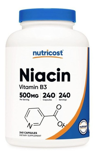 Original Nutricost Niacina Niacin B3 500mg 240cap