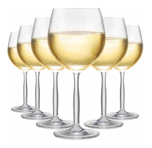 Imagem 1 de 3 de Taça De Vinho Branco De Cristal 390ml 6 Pcs