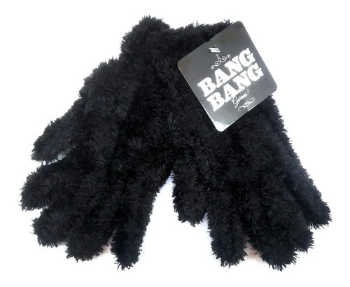 Imagen 3 de 10 de Guantes Mujer Lana Pelo De Mono Invierno Talle Unico Negros