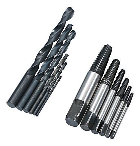 Broco Extractor de Tornillos Rotos 12pcs de Acero extractores de Tornillos y gu/ía del Taladro bits Puestos Pernos Rotos eliminaci/ón de Las Herramientas de Mano