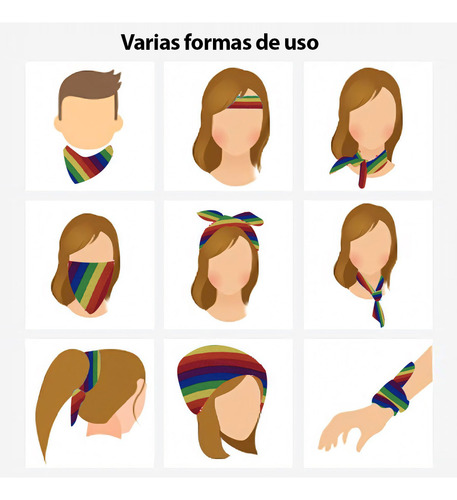 2pz Toalla Cuadrada Arcoiris+10pz Pegatinas Orgullo Arcoiris