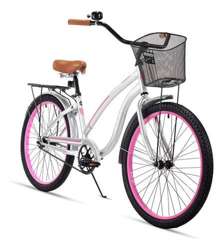 Bicicleta R24 Para Mujer Urbana Acapulco Plata Turbo Color Plateado Tamaño Del Cuadro S