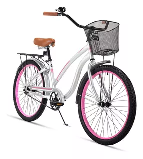 Bicicleta R24 Para Mujer Urbana Acapulco Plata Turbo Color Plateado Tamaño del cuadro S