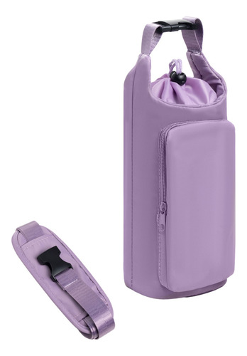 Funda Botella Vaso Termico Con Correa Varios Colores Lila