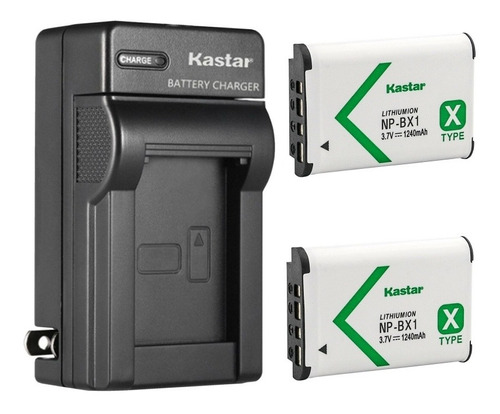 Imagen 1 de 1 de Kit 2 Baterías + Cargador Sony Np-bx1 Marca Kastar